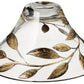 Decorative Glass Bowl Fruit Display - Etched & Hand Painted Gold Leaves - Mouth Blown Glass - Gold - D: 10.2 in (26 cm)