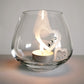 Hearts Tea Light Candle Holder - Crystals from Swarovski & Etched Hearts - Hand Blown Glass Candle Holder - Luxury Gift Box - 3.9 in (10 cm)