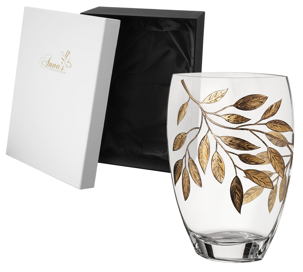 Large Hand Blown Gold Glass Vase