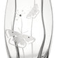 Butterfly Vase - Luxury Hand Blown Glass Vase - Crystals from Swarovski & Etched Butterflies, Clear Glass - 11.8 in (30 cm)