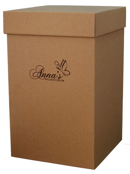 Large Black Memorial Urn for Human Ashes - Handmade Glass Cremation Urn - Etched Painted Metallic Brown Leaves - Black & Bronze - Vol. 183 cubic inch (3L)