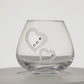 Hearts Tea Light Candle Holder - Crystals from Swarovski & Etched Hearts - Hand Blown Glass Candle Holder - Luxury Gift Box - 3.9 in (10 cm)