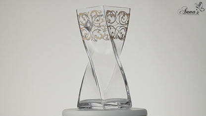 Large Luxury Glass Vase 30 cm - Luxury Gift Box - Clear Mouth Blown Glass - 11.8 in