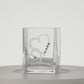 Hearts Tea Light Candle Holder - Crystals from Swarovski & Etched Hearts - Mouth Blown Glass Candle Holder - Luxury Gift Box - 3.1 in (8 cm)