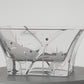Small Hand-Blown Glass Bowl – Swarovski Crystals and Etched Butterflies – Clear Candy Dish/Fruit Bowl – Elegant Decor – 7 in (18 cm)