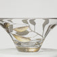 Decorative Glass Bowl Fruit Display - Etched & Hand Painted Gold Leaves - Mouth Blown Glass - Gold - D: 10.2 in (26 cm)